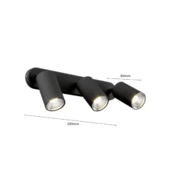 Foco de pared Eye Spot de 3 luces, negro