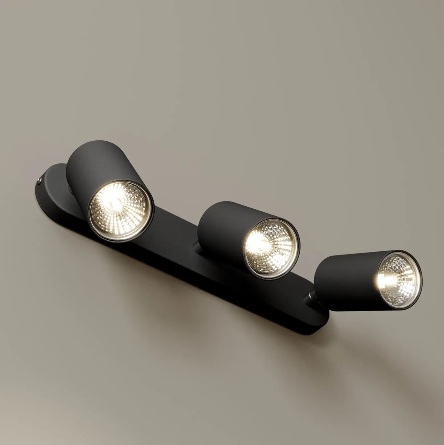 Foco de pared Eye Spot de 3 luces, negro