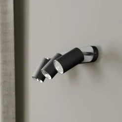 Foco de pared Eye Spot de 3 luces, negro