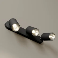 Foco de pared Eye Spot de 3 luces, negro