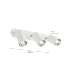 Foco de pared Eye Spot de 3 luces, blanco
