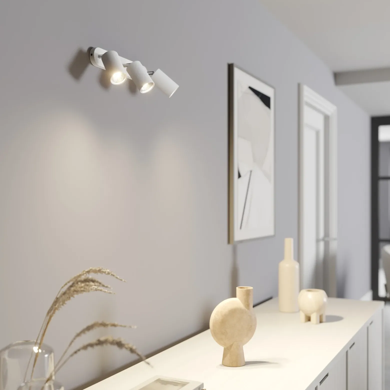 Foco de pared Eye Spot de 3 luces, blanco
