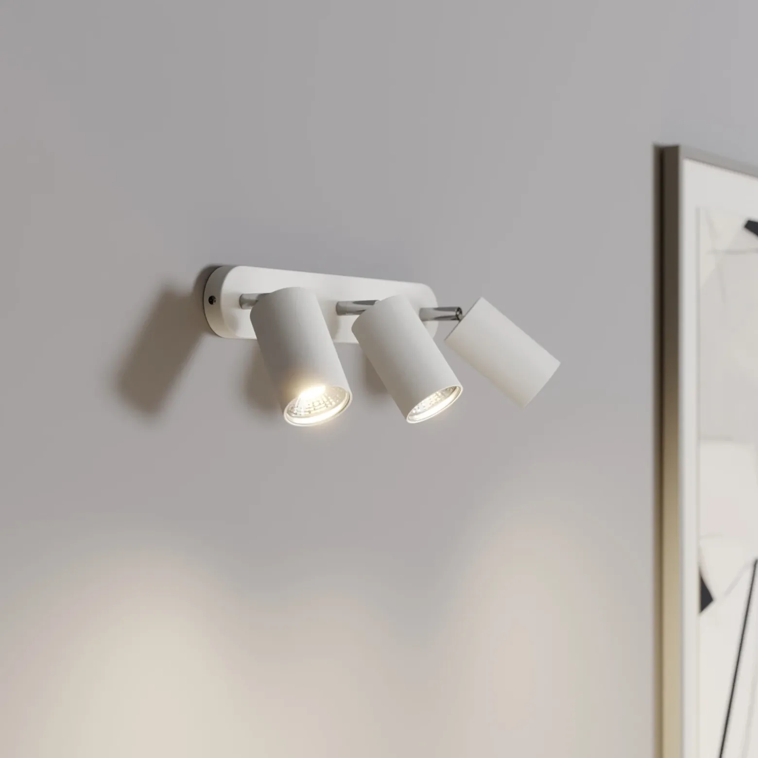 Foco de pared Eye Spot de 3 luces, blanco