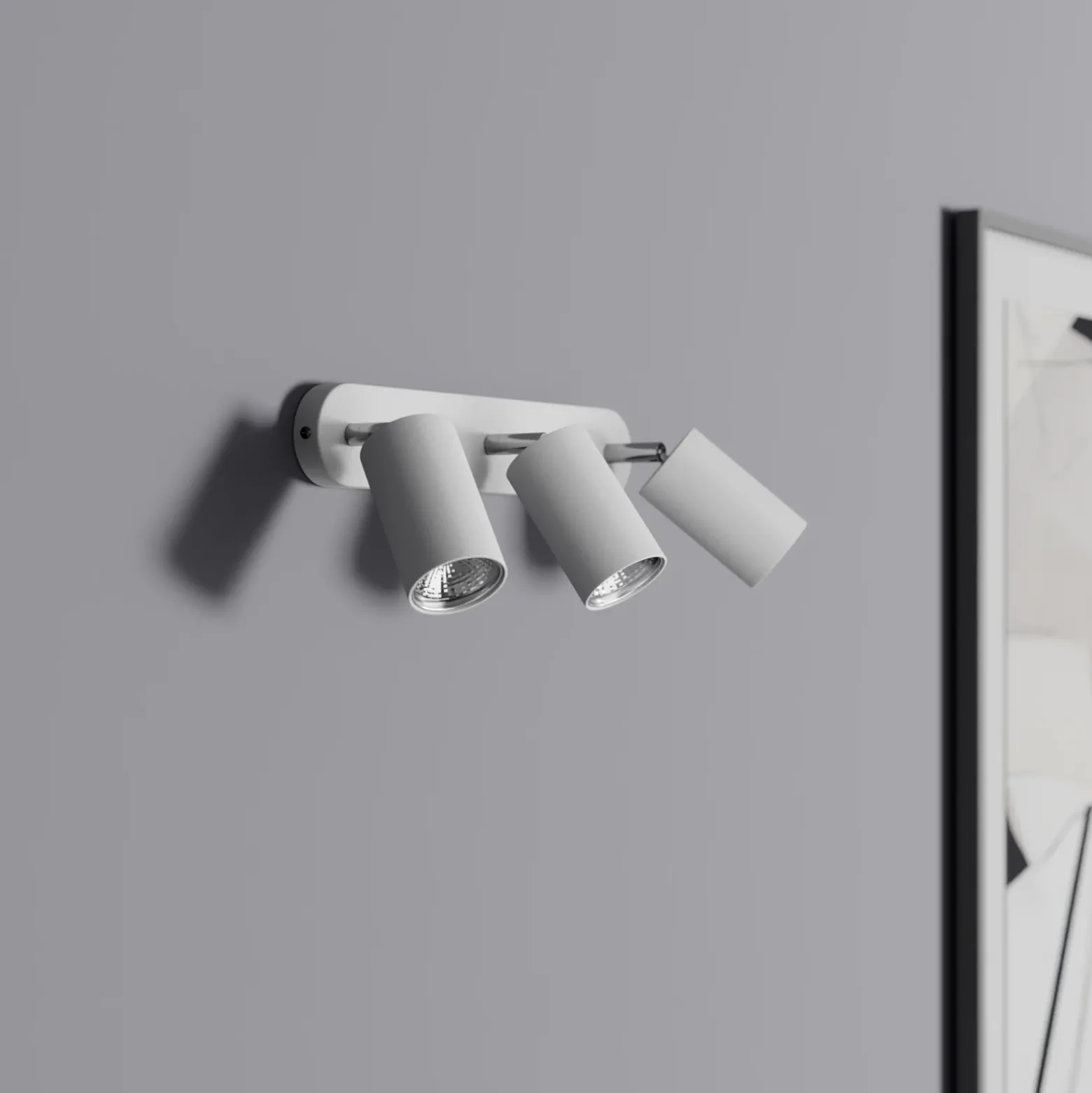 Foco de pared Eye Spot de 3 luces, blanco