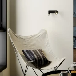 Foco de pared Eye Spot 2 luces, negro