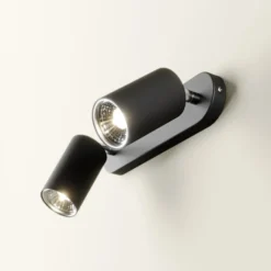 Foco de pared Eye Spot 2 luces, negro