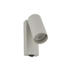 Foco de pared FOURTY, gris claro, altura 17 cm, metal, GU10