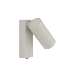Foco de pared FOURTY, gris claro, altura 17 cm, metal, GU10