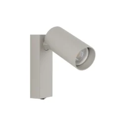Foco de pared FOURTY, gris claro, altura 17 cm, metal, GU10