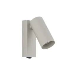Foco de pared FOURTY, gris claro, altura 17 cm, metal, GU10