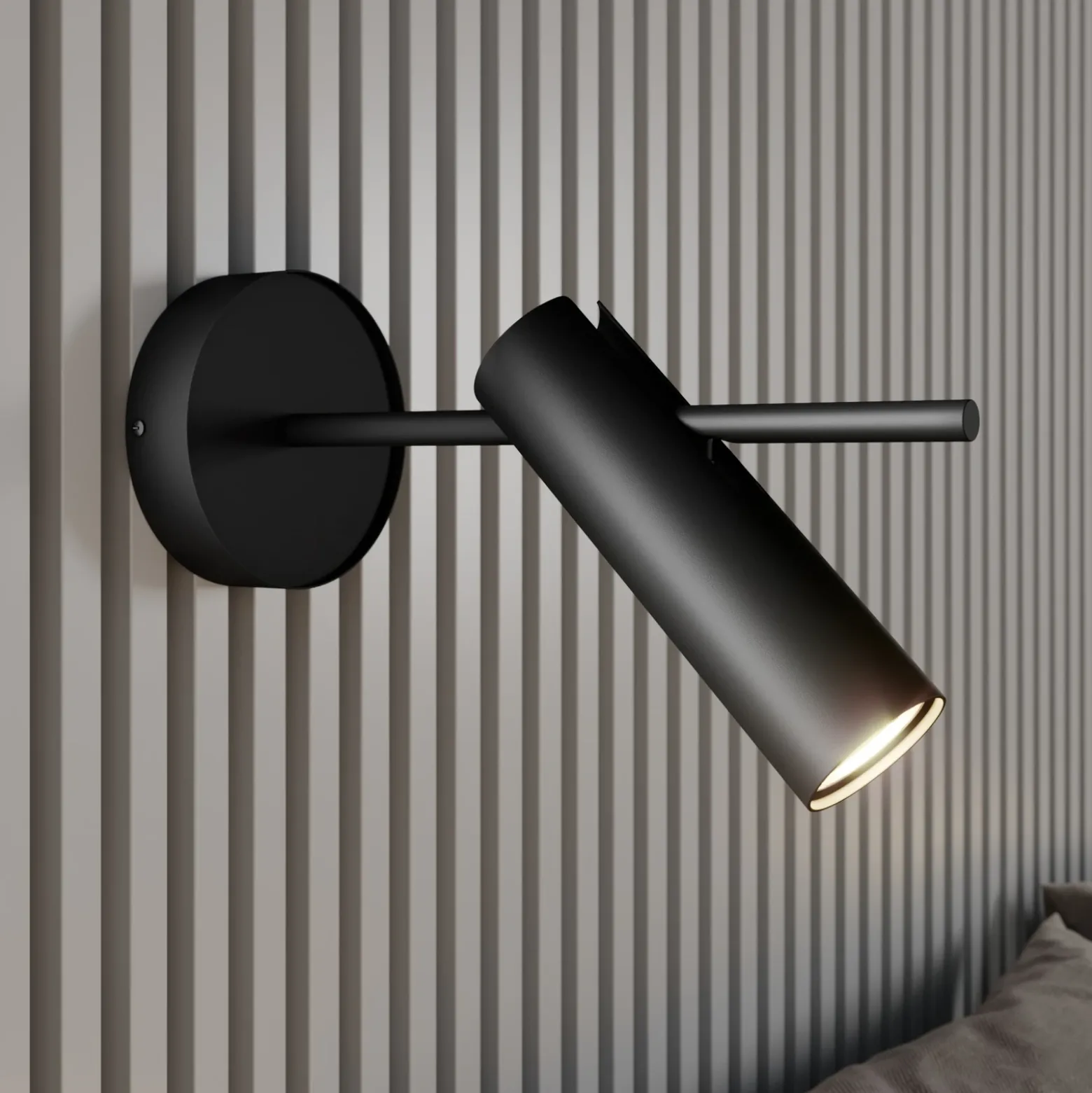 Foco de pared Leda 1, 1 luz, negro