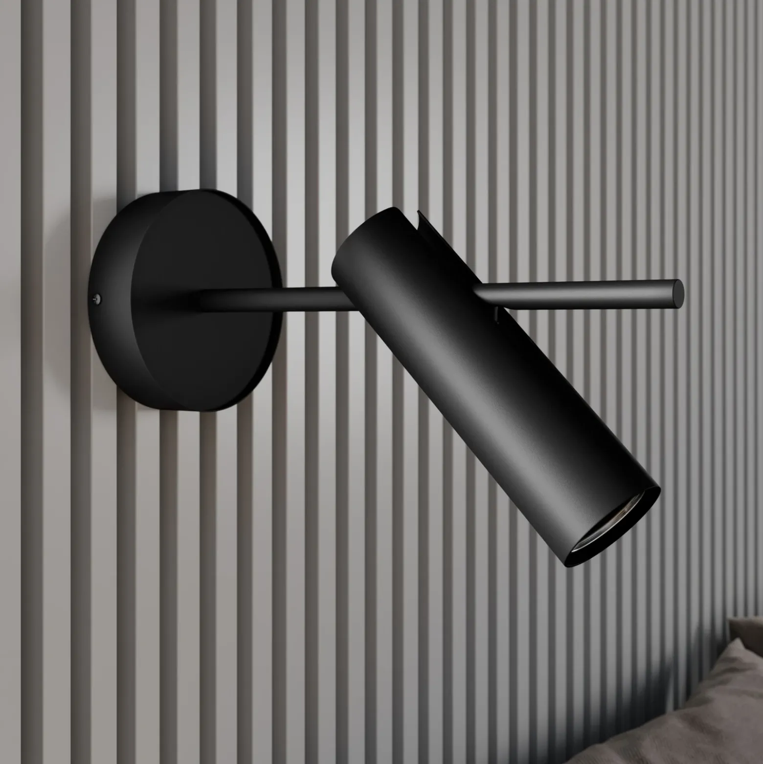 Foco de pared Leda 1, 1 luz, negro