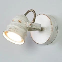 Foco de pared Leonor de Lindby, blanco, metal, 1 luz, 9,5 cm