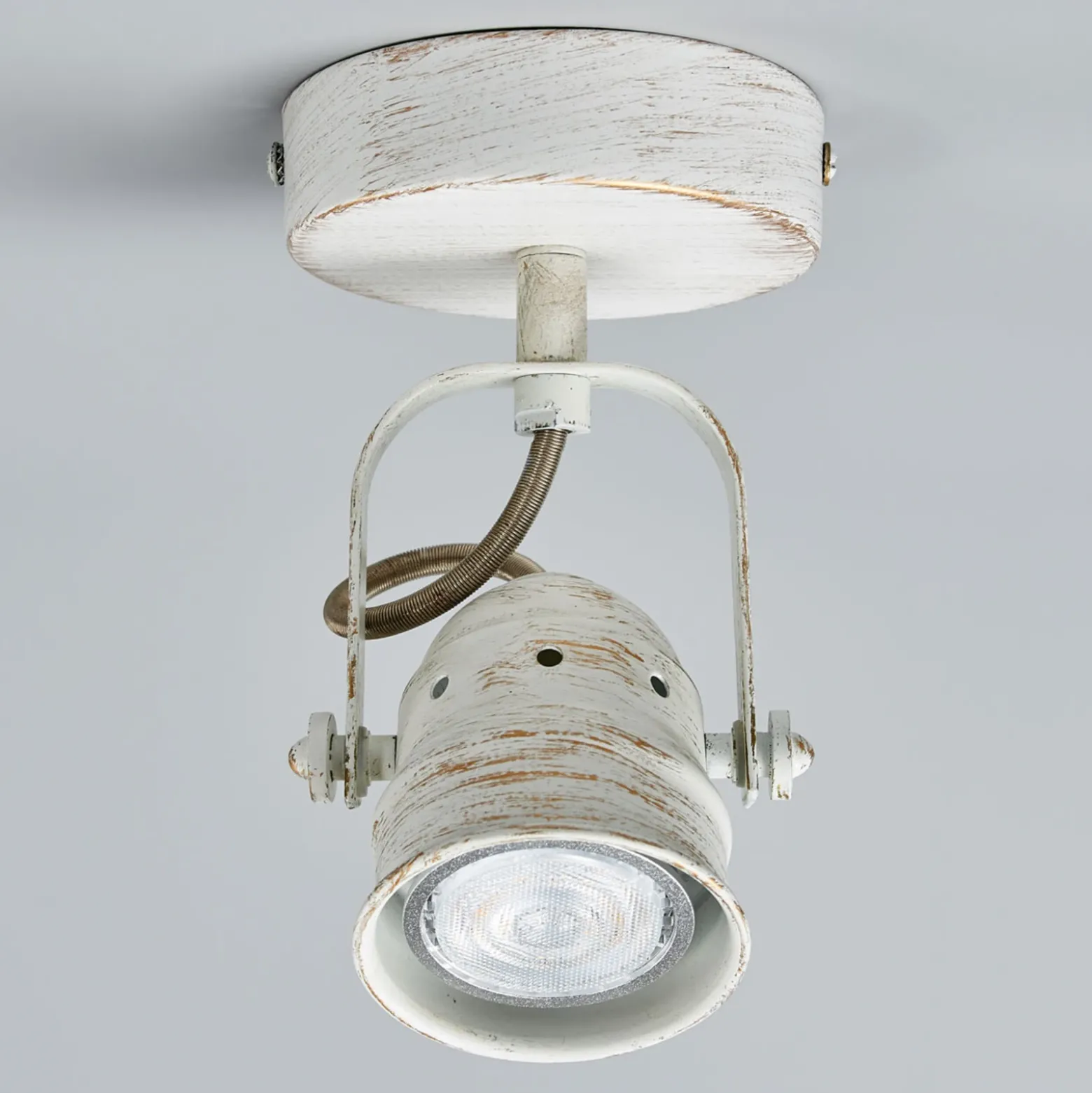 Foco de pared Leonor de Lindby, blanco, metal, 1 luz, 9,5 cm