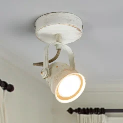 Foco de pared Leonor de Lindby, blanco, metal, 1 luz, 9,5 cm