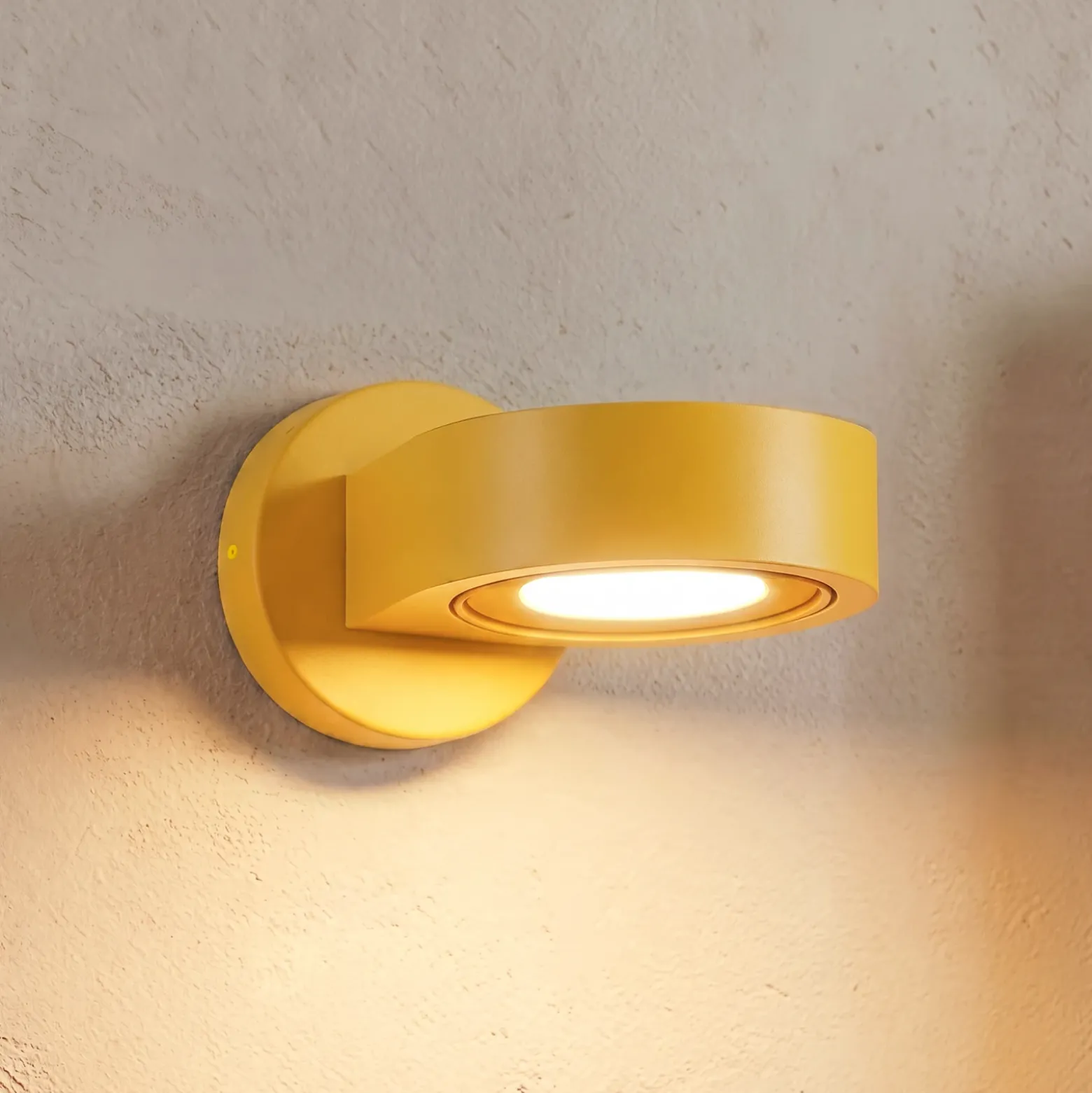 Foco de pared Lili, amarillo, Ø 14 cm, GX53