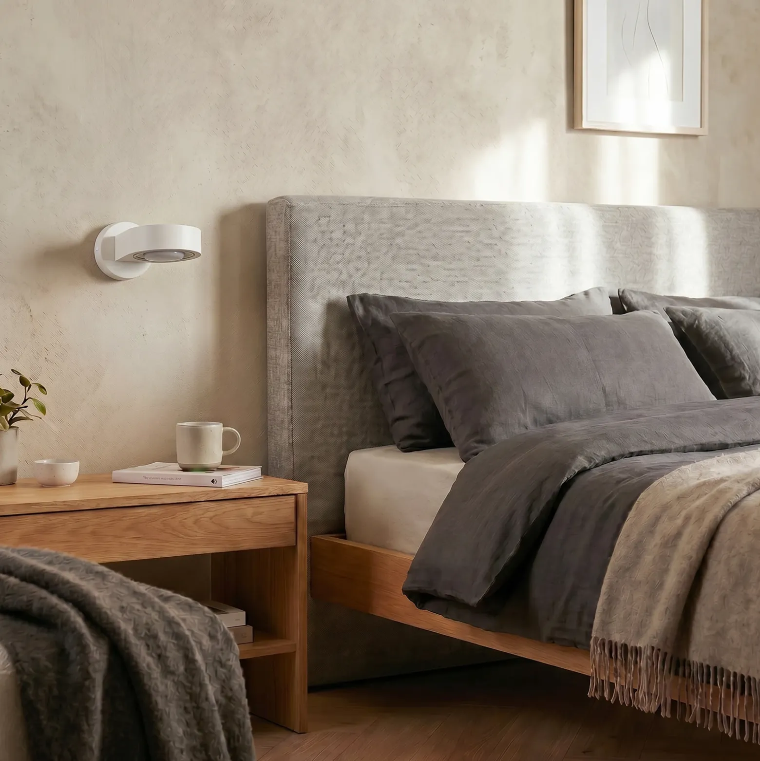 Foco de pared Lili, color crema, Ø 14 cm, GX53