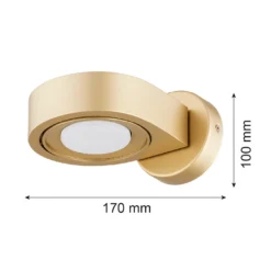 Foco de pared Lili, dorado, Ø 14 cm, GX53