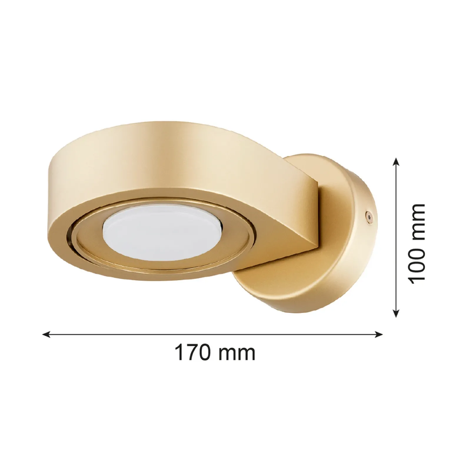 Foco de pared Lili, dorado, Ø 14 cm, GX53