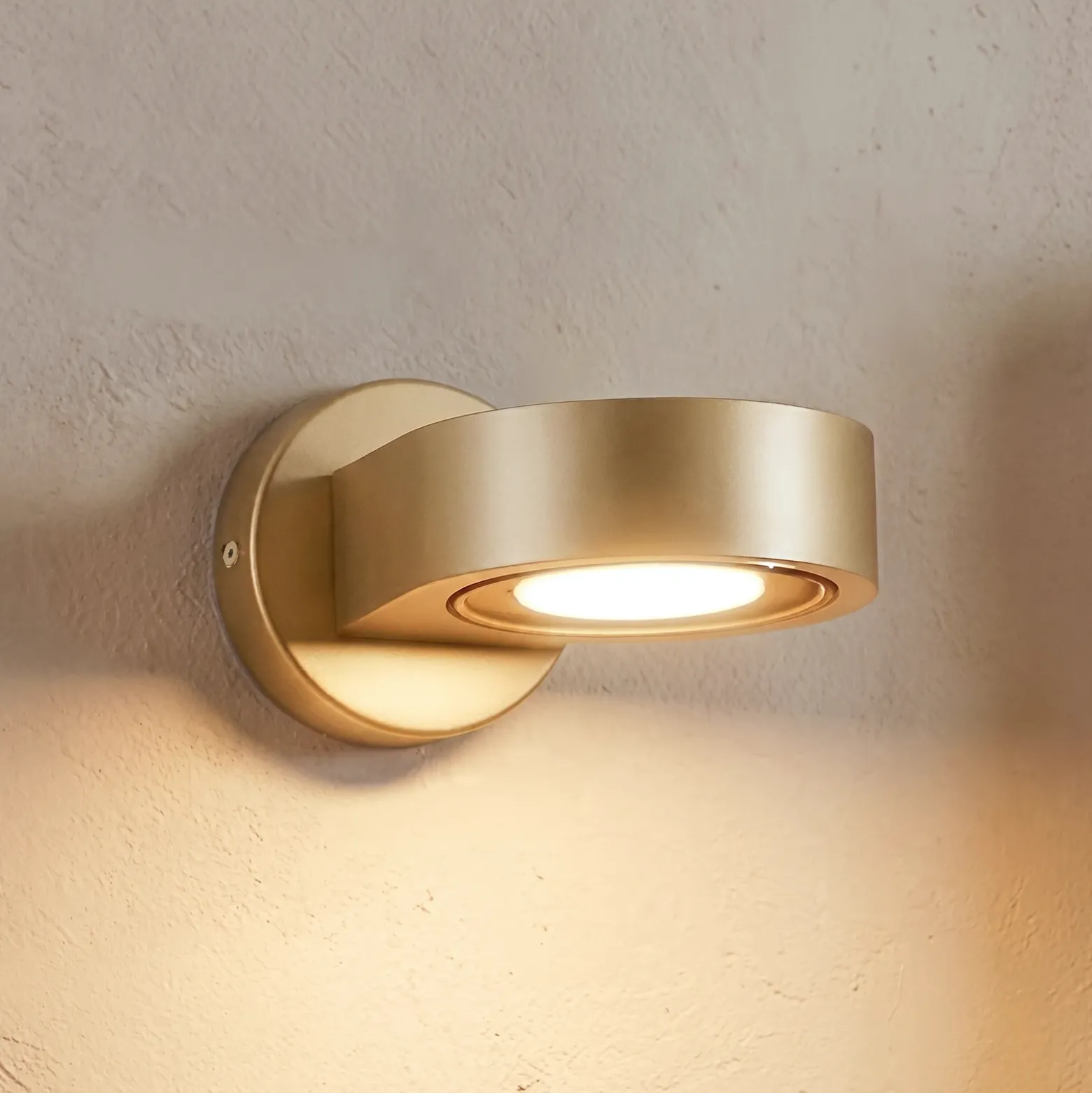 Foco de pared Lili, dorado, Ø 14 cm, GX53