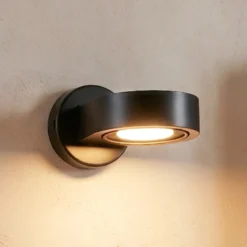 Foco de pared Lili, negro, Ø 14 cm, GX53
