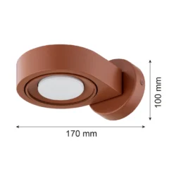 Foco de pared Lili, terracota, Ø 14 cm, GX53