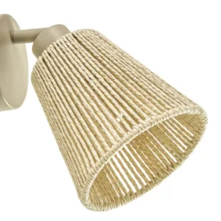 Foco de pared Lindby Anuva, color beige, de papel, 1 luz, E14