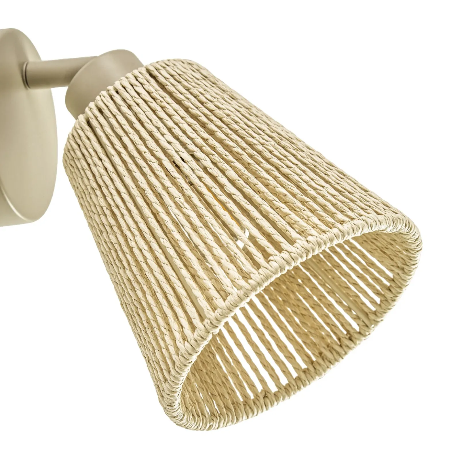Foco de pared Lindby Anuva, color beige, de papel, 1 luz, E14