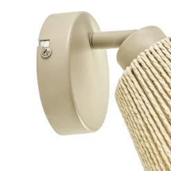 Foco de pared Lindby Anuva, color beige, de papel, 1 luz, E14