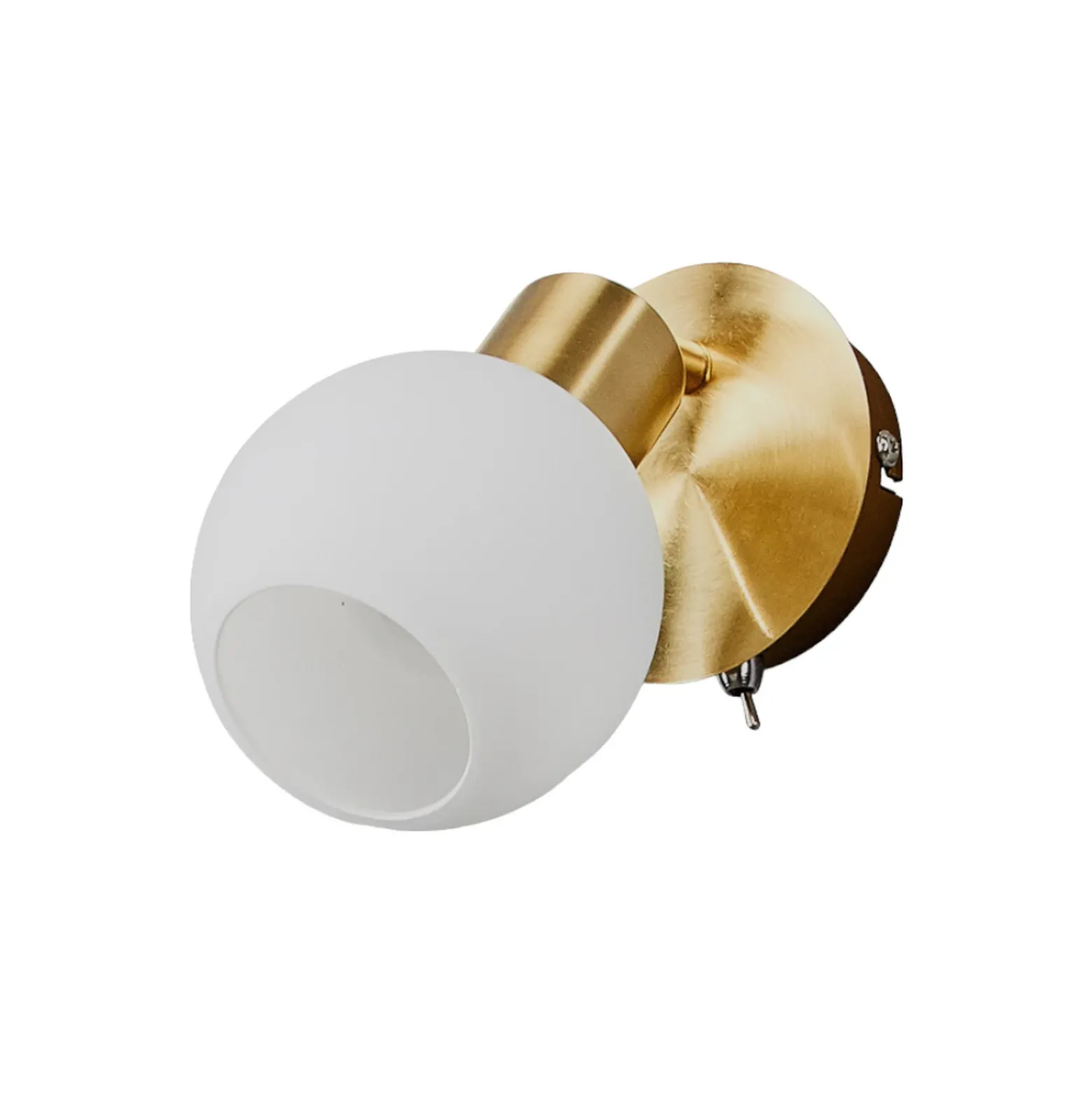 Foco de pared Lindby Elaina, color latón, cristal, 14 cm de altura, E14