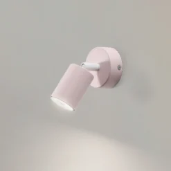 Foco de pared Livia, rosa, 13 cm, metal, regulable, GU10