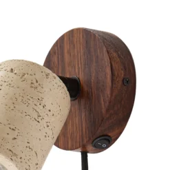 Foco de pared Lucande Carlotta, Ø 10 cm, beige, hormigón, GU10