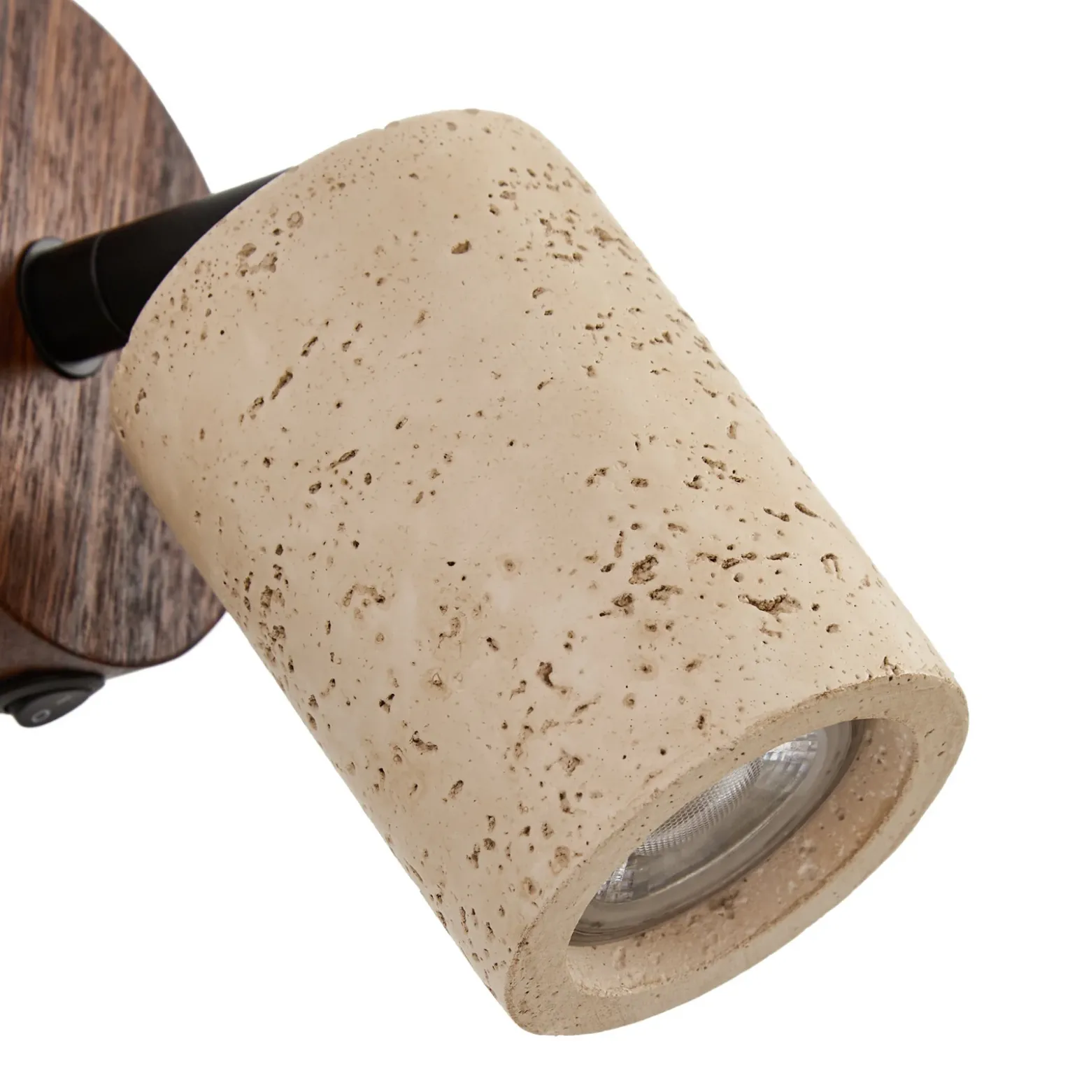 Foco de pared Lucande Carlotta, Ø 10 cm, beige, hormigón, GU10