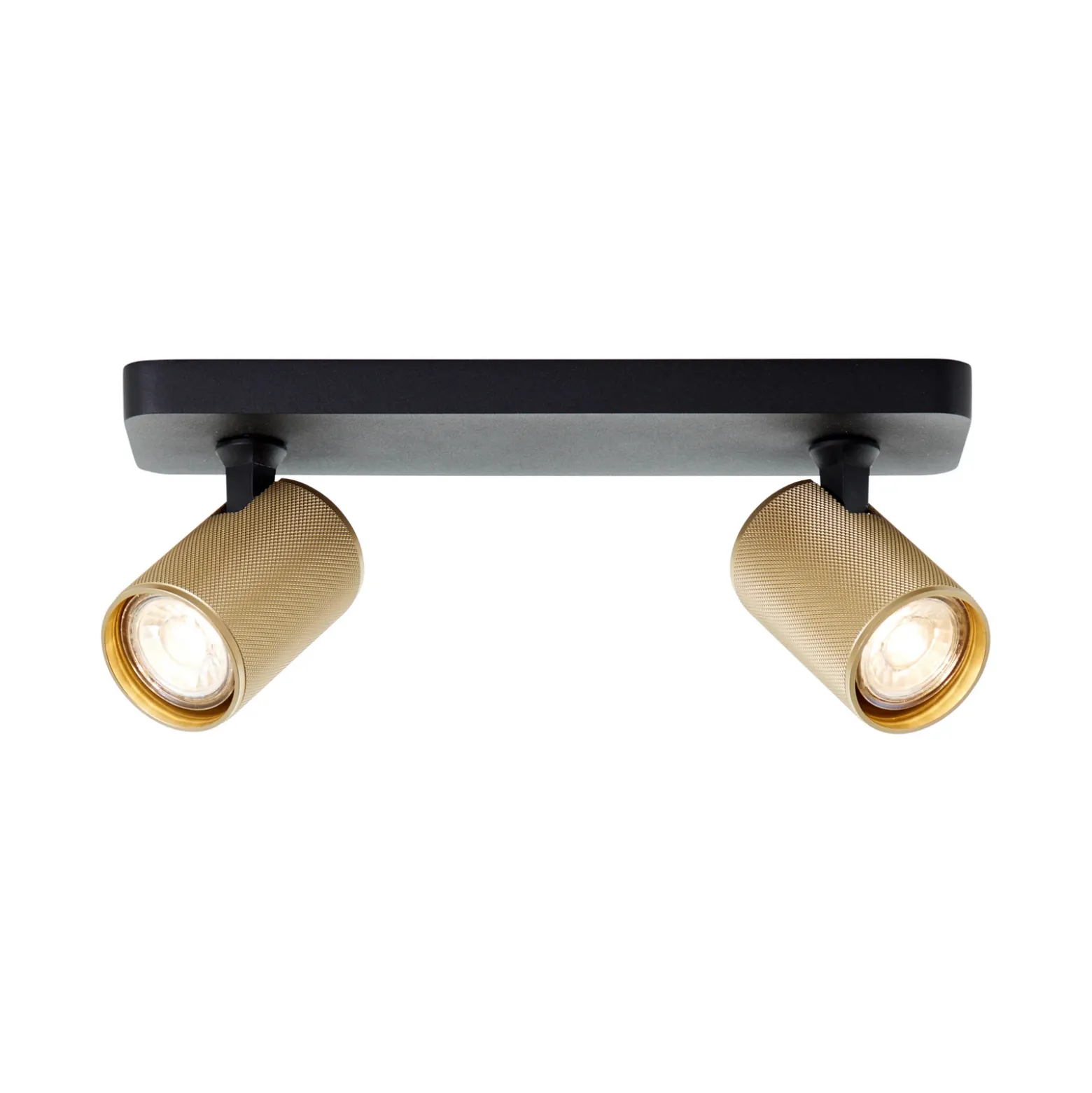 Foco de pared Marty arena/oro/negro 2 luces