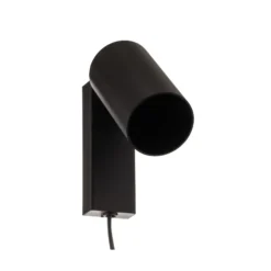Foco de pared Mono I con enchufe negro