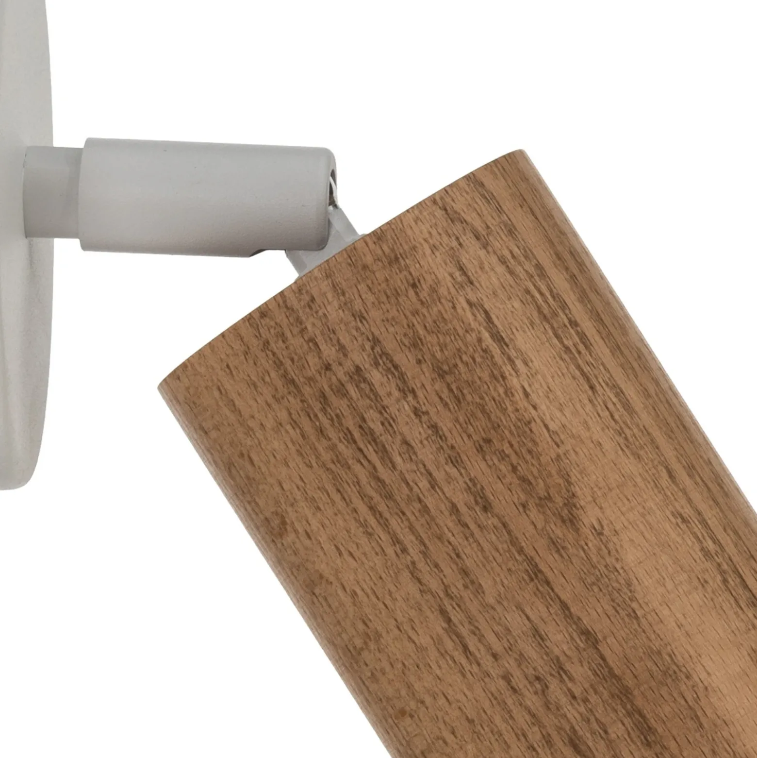 Foco de pared Nisse, blanco, profundidad 18 cm, 1 luz, madera/metal