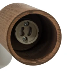 Foco de pared Nisse, blanco, profundidad 18 cm, 1 luz, madera/metal