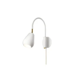 Foco de pared Nuura Anoli, blanco/dorado, metal, GU10, enchufe
