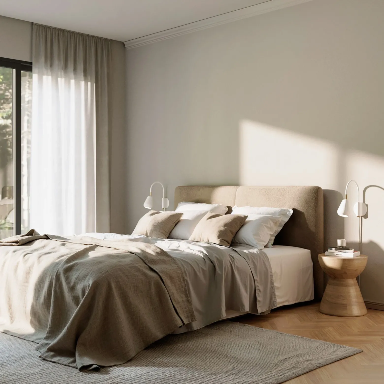 Foco de pared Nuura Anoli, blanco/dorado, metal, GU10, enchufe