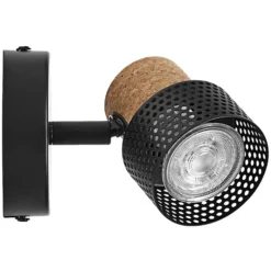 Foco de pared OSRAM CORK, negro, 10 cm de altura, atenuable, GU10