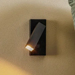 Foco de pared Rai, orientable, negro