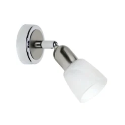 Foco de pared Sofia, hierro/cromo/blanco, proyección 19 cm