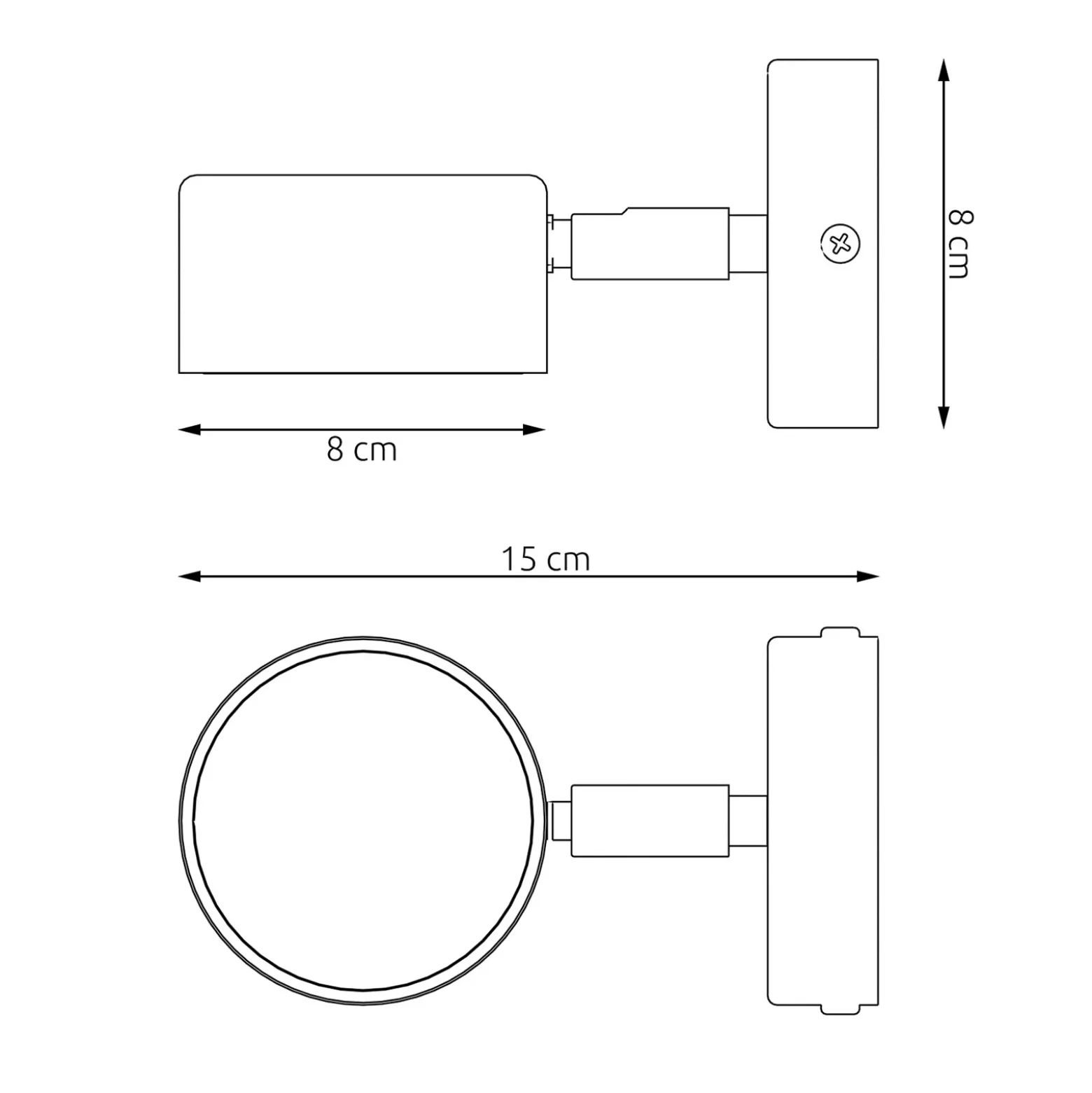 Foco de pared Sora, saliente 15 cm, metal