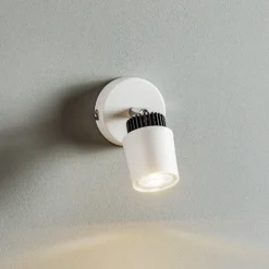Foco de pared Tec en blanco, 1 luz