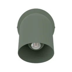 Foco de pared Tilston, verde oscuro, Ø 9 cm, acero, E14