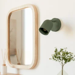 Foco de pared Tilston, verde oscuro, Ø 9 cm, acero, E14