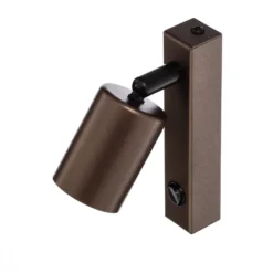 Foco de pared Top, regulable, interruptor, marrón, 1 luz