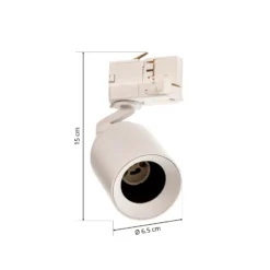 Foco de riel Arcchio Brinja, blanco, Ø 6,5 cm, GU10 trifásico