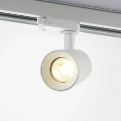 Foco de riel Arcchio Iavo, blanco, 13 cm, trifásico, GU10