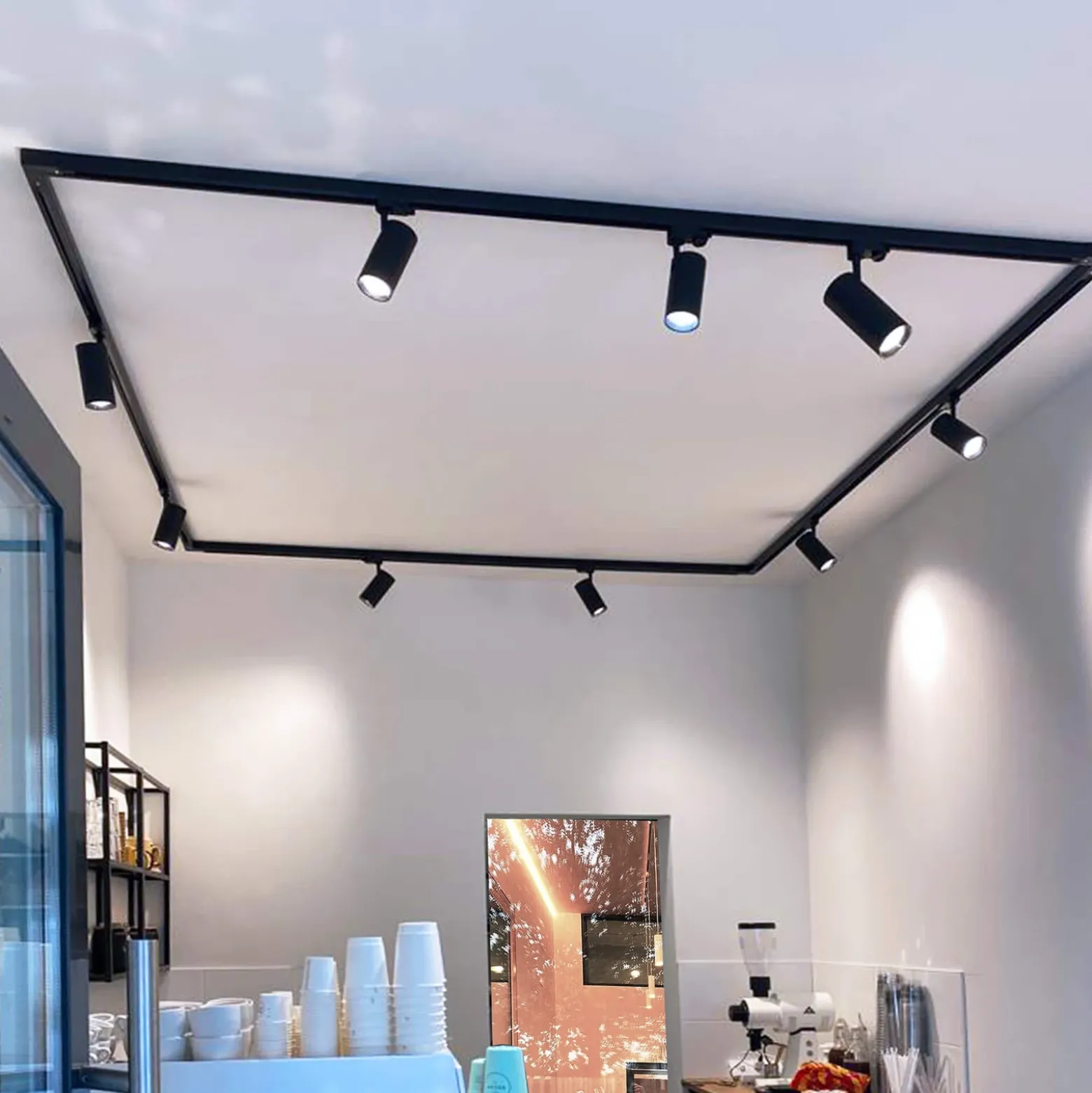 Foco de riel LED Lucea trifásico 10 W negro